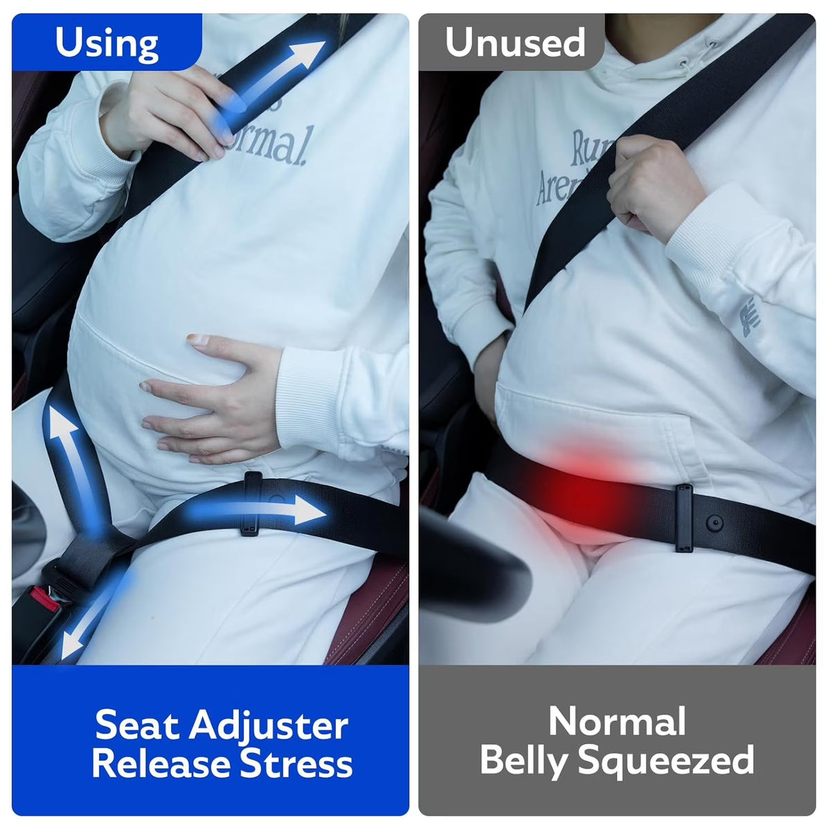 Pregnancy Seat Belt Adjuster for Pregnant Women, Universal Maternity Seat Belt Positioner, 61” Adjustable Strap for Safe Driving